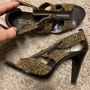 Leopard Michael Kors Clogs/ Heels